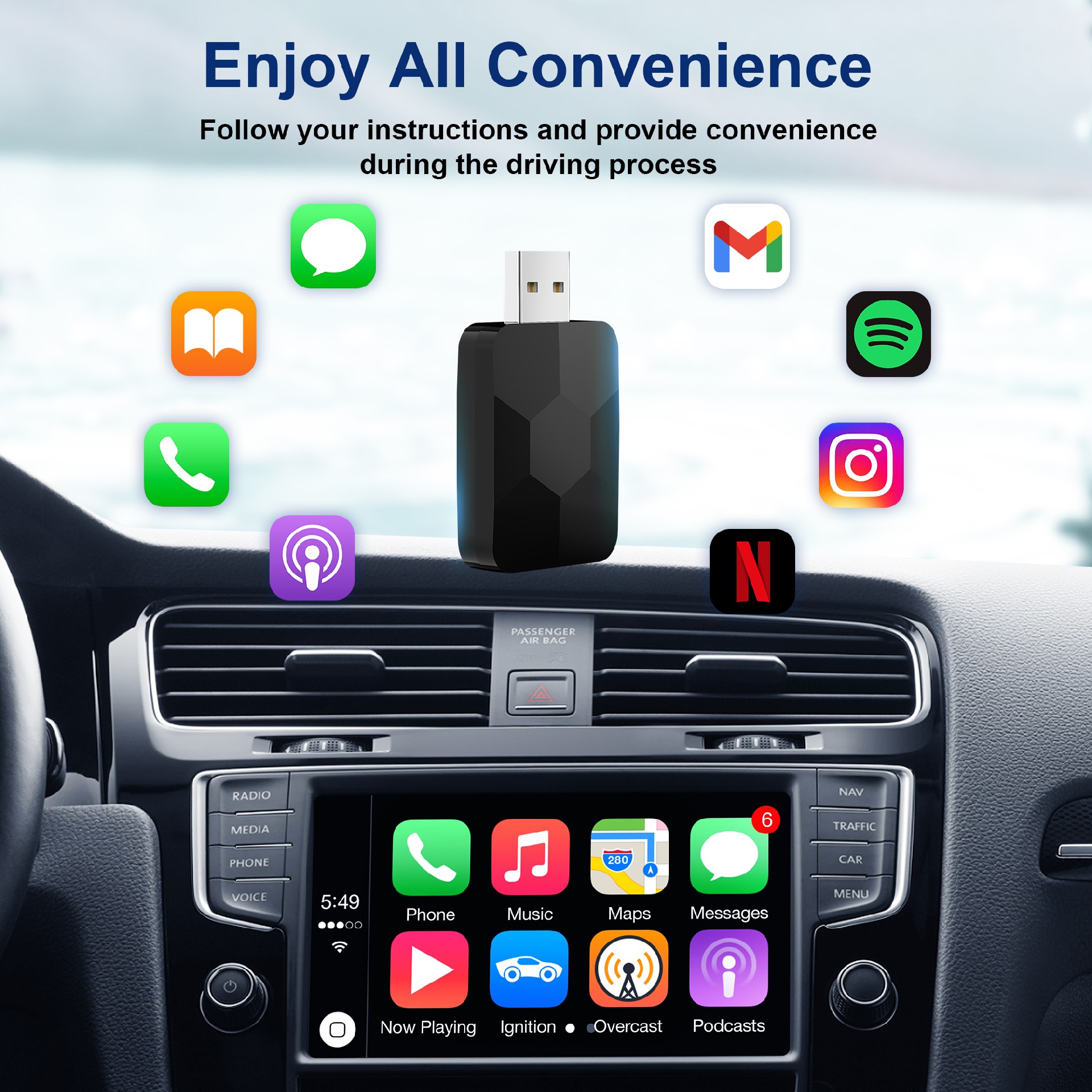 Black flash drive carplay