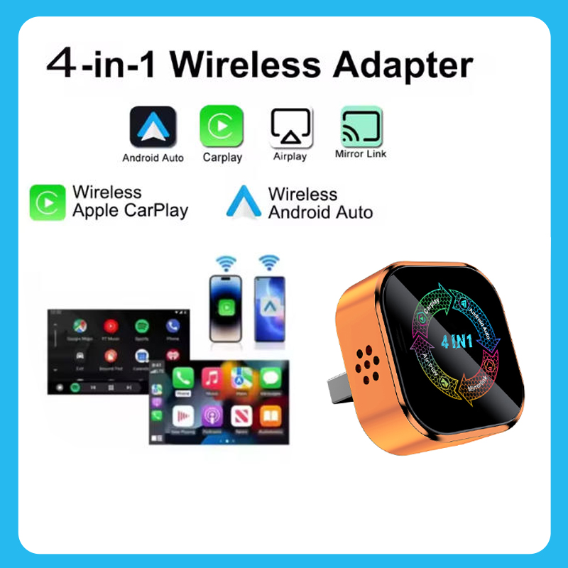 Hot-selling 4-in-1 Car Smart Box for Android and Apple, Screen Mirroring, Car Connectivity, Wireless CarPlay Box