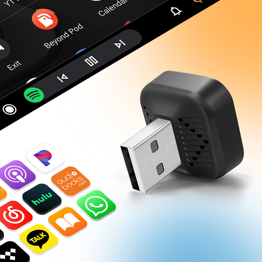 Wireless CarPlay Adapter Convert Wired to Wireless Dongle, Black (A10)