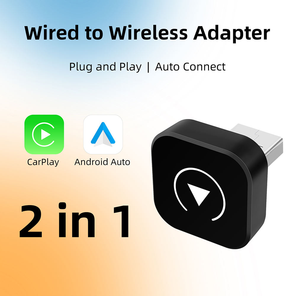 Wireless CarPlay Adapter Convert Wired to Wireless Dongle, Black (A10)