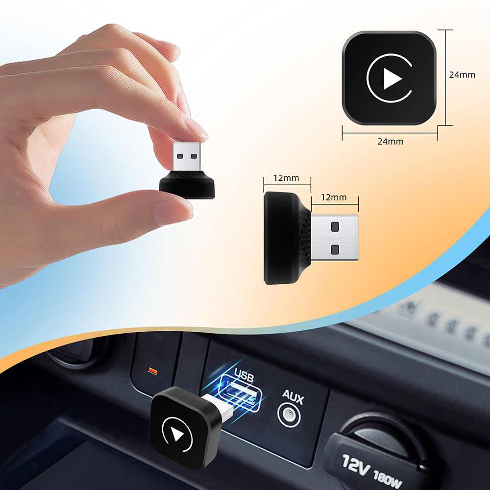 Wireless CarPlay Adapter Convert Wired to Wireless Dongle, Black (A10)