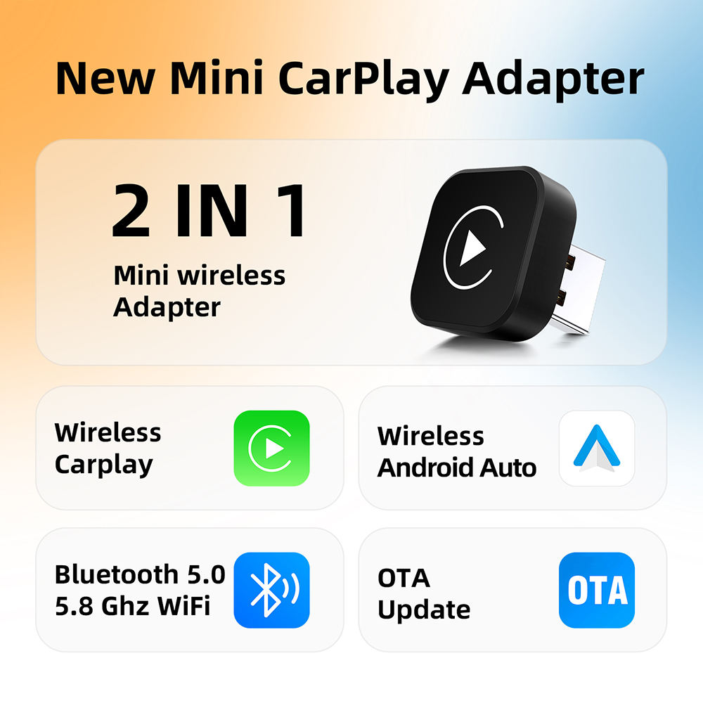 Wireless CarPlay Adapter Convert Wired to Wireless Dongle, Black (A10)