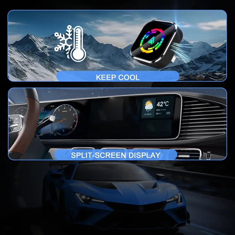 2 In1 Wired to Wireless CarPlay Adapter Plug & Plug Auto Connect Converts for Wired Cars, Color (A21)