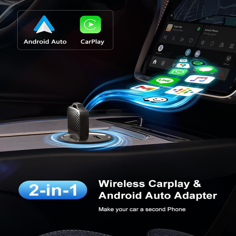 2-in-1 Smart Link Wireless Carplay Adapter Universal Quick Plug-and-play for Car Stereos With Wired to Wireless (U8)