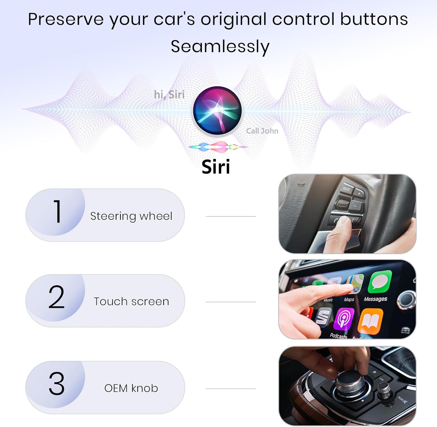 Wireless CarPlay Adapter Auto Adapter Plug Bluetooth USB a for Original Cars (A02)